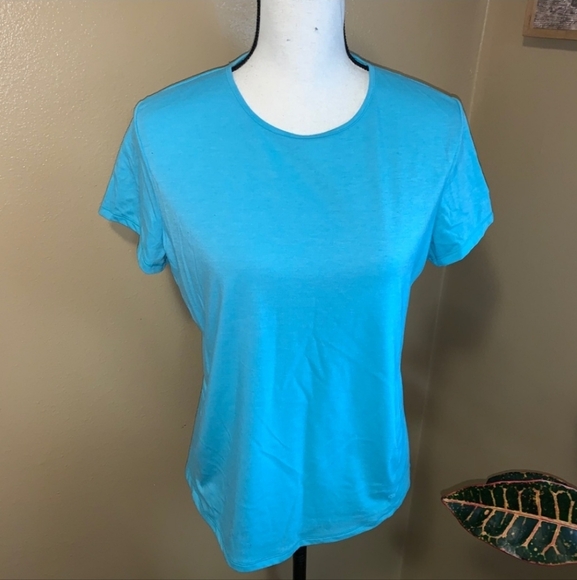 Under Armour Blue Fitted Heat Gear Large Run Top - Picture 1 of 10